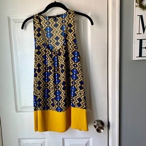 3 for $25! 19 Cooper Yellow & Blue Sleeveless Top